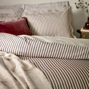 Yard Hebden Melange Beetroot Stripe Duvet Cover Set